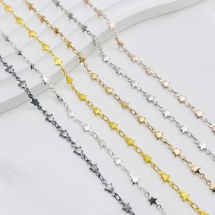 4mm smooth five-pointed star handmade chain diy material necklace bracelet earrings hairpin accessories Yiwu wholesale and retail