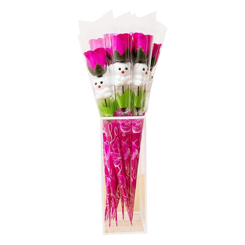 Solo oso jabón flor Día de San Valentín chino tres u ocho Festival Clavel empuje regalo jabón flor simulación flor eterna