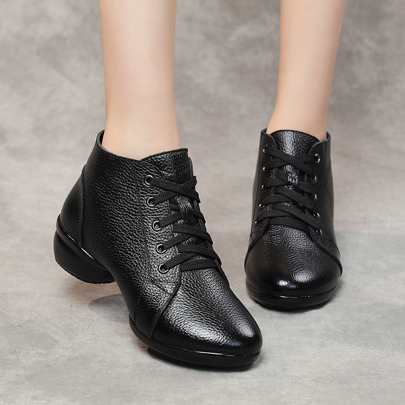 Spring and autumn new cowhide dance shoes women's shoes square dance…