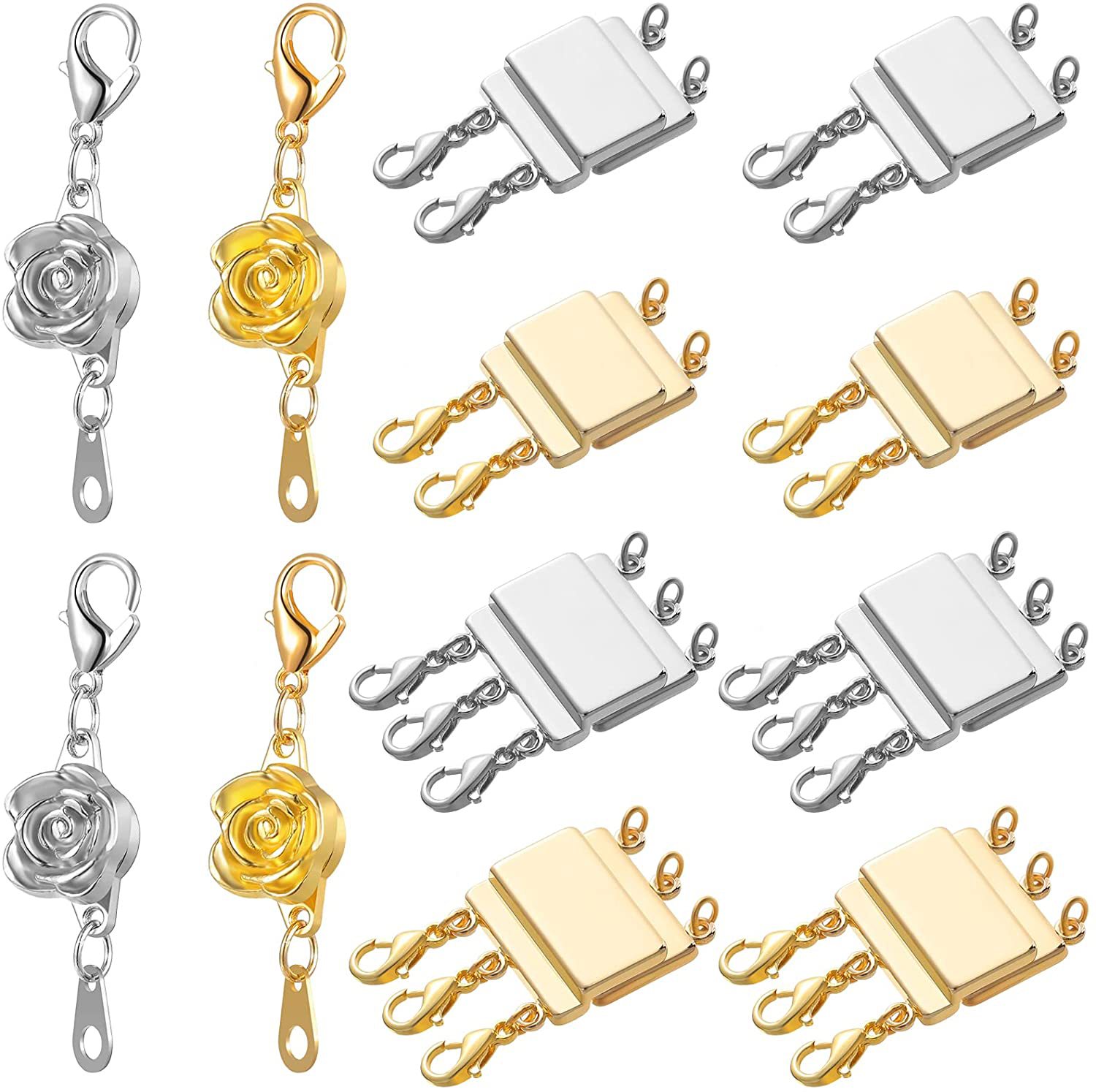 2 filas 3 filas collar hebilla pulsera hebilla oro plata multi-capa joyería hebilla al por mayor