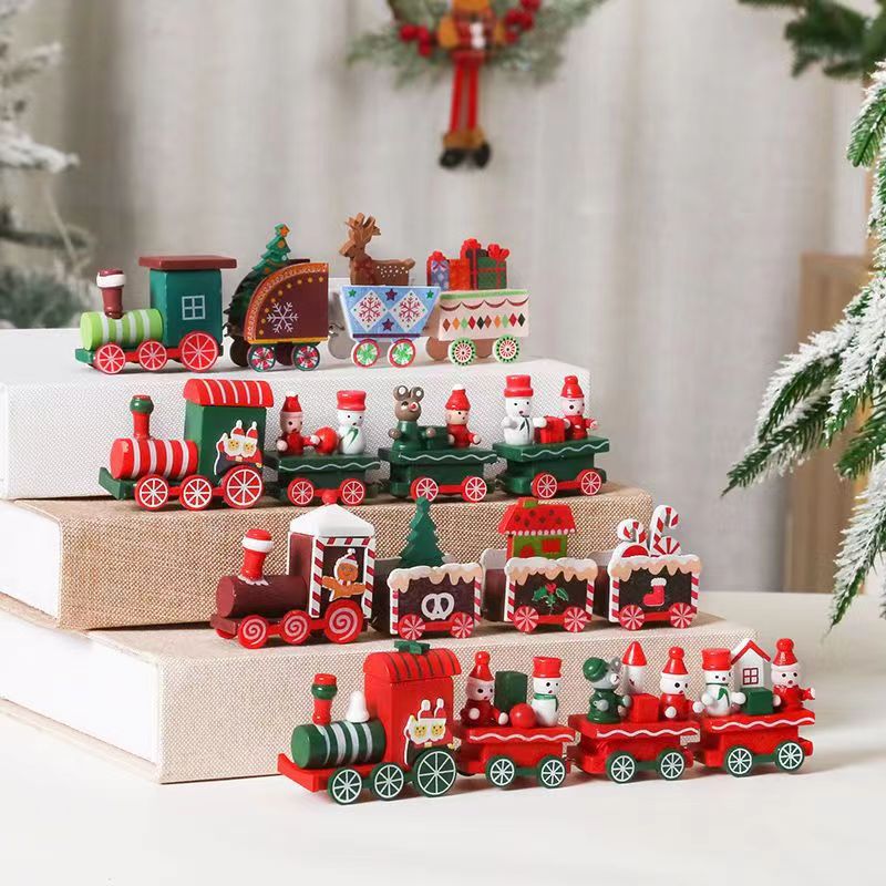 Tren de Madera para Decoración Navideña, Artesanía y Regalo Pequeño para el Árbol de Navidad image 4