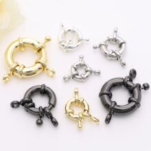 铜镀18K高保色方向盘弹簧扣收尾扣水手扣diy手工手链连接扣配件