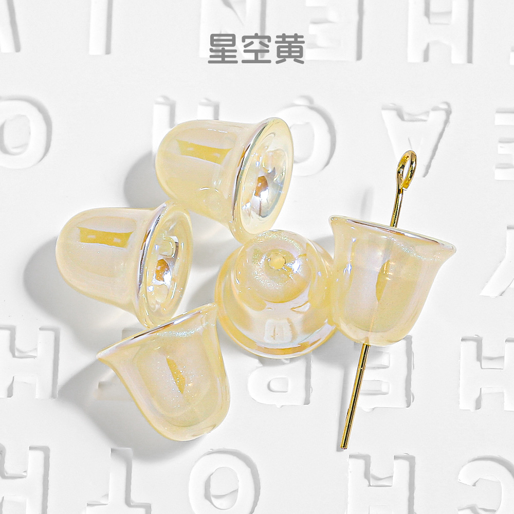 30 sirena Ji finas campanas chapadas en color diy cadena de teléfono móvil hecha a mano accesorios para el cabello sombreros accesorios con cuentas abs