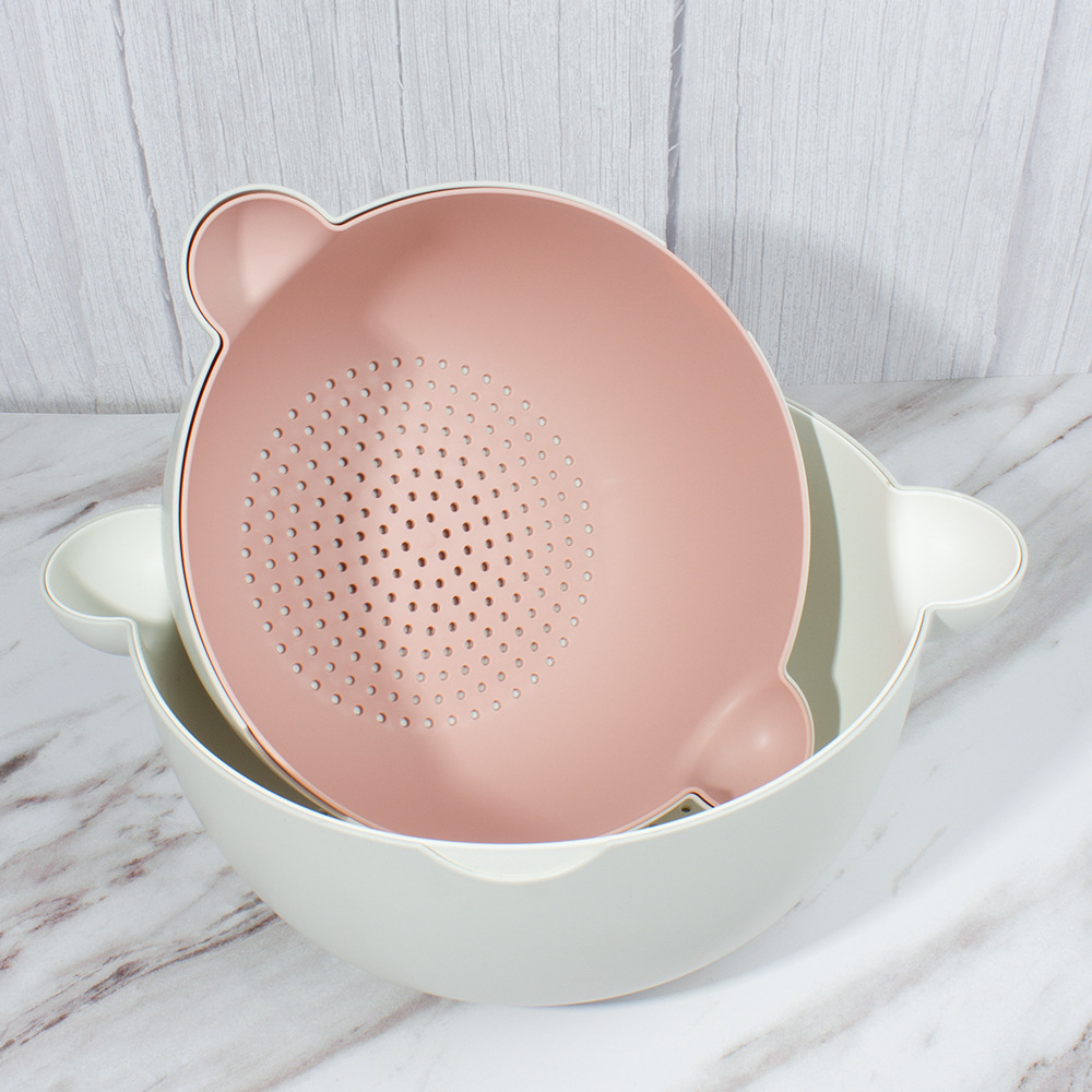 Cesta de drenaje de doble capa para cocina, para verduras y frutas, multi-especificación, al por mayor