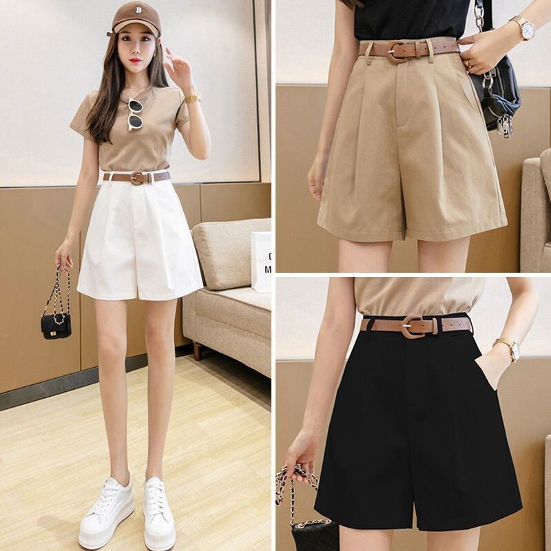 Loose Suit Shorts for Women, Loose 2025 Summer New Korean Style Simple A-Line Wide-Leg Pants, Versatile Casual Shorts