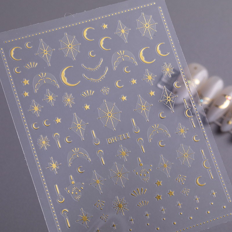 Bohemian Star and Moon Nail Stickers Flat Casual Fashion Hot Stamping Starry Sky Nail Art Stickers Jewelry Dh Style Bohemian Star and Moon Nail Stickers Flat Casual Fashion Hot Stamping Starry Sky Nail Art Stickers Jewelry Dh Style