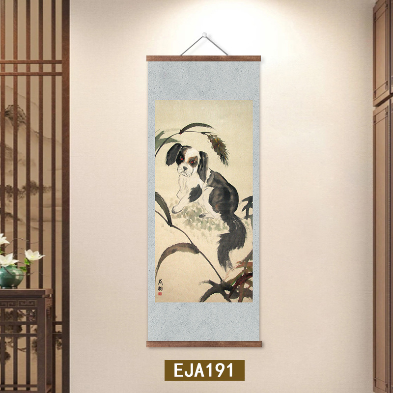 干支風水スクロール絵巻物、ネズミ、牛、虎、ウサギ、龍、ヘビ、馬、羊、猿、鶏、犬、豚、リビングルームの富を引き寄せる装飾画|undefined