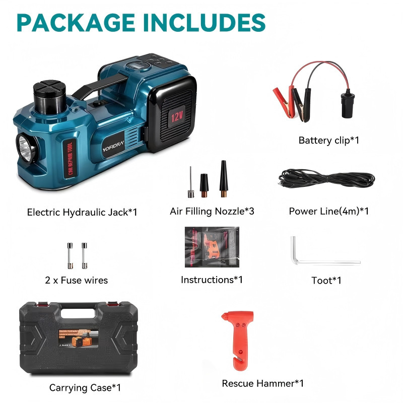 5-Ton Electric Hydraulic 0kg-Ton 12V Car Tire Changing Tool