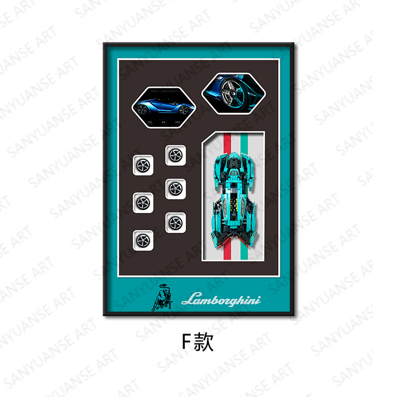 Sala de estar de la entrada Pintura decorativa moderna Coche de construcción tridimensional creativo Sofá pared de fondo Pintura mural de la cabecera del restaurante