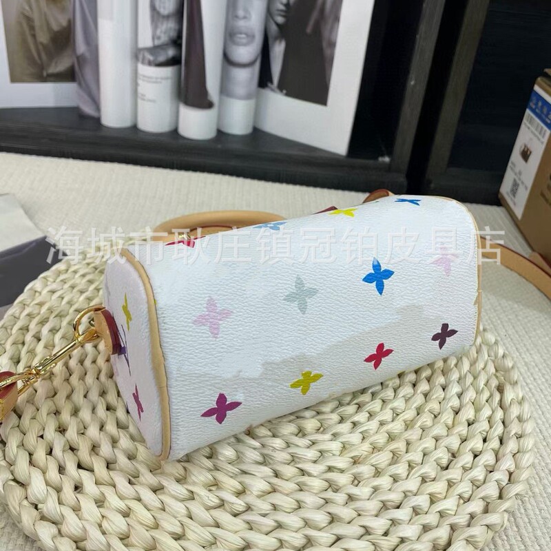 国境を越えて手を振って、白三彩バッグの女性バッグnano speedy m 13391斜めショルダーバッグのロバを流通しています|undefined