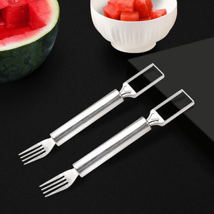 Stainless Steel Double-Headed Watermelon Cutting Multi-Functional Fruit and Fruit Cutting Tool Pulp Cutting Household Watermelon Fruit Fork
