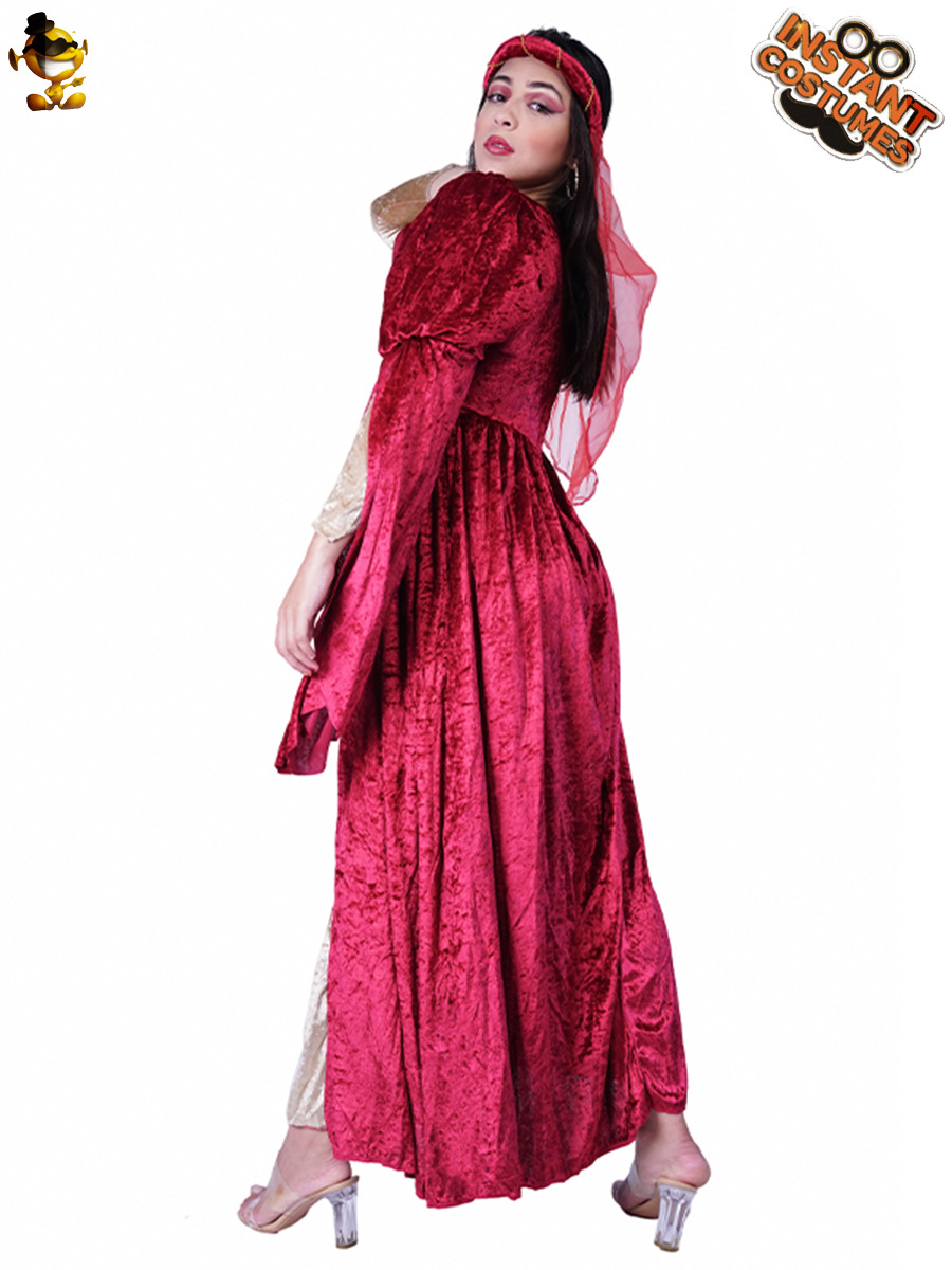 Las mujeres adultas europeas medieval reina princesa vestido traje niña grande antiguo europeo princesa traje Cosplay