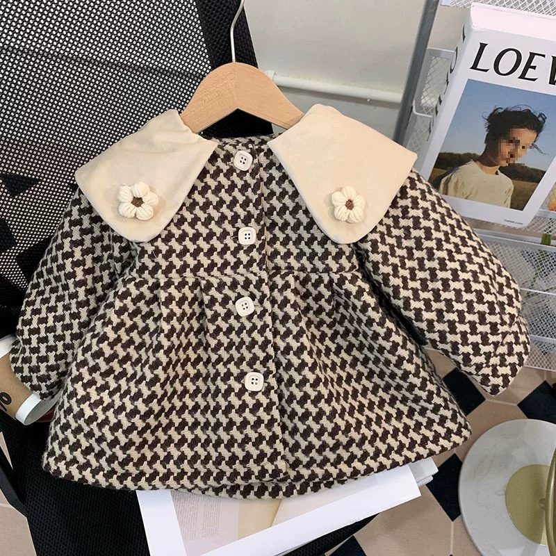 Children's warm woolen demi-season down jacket girl's, children's clothing, Korean style