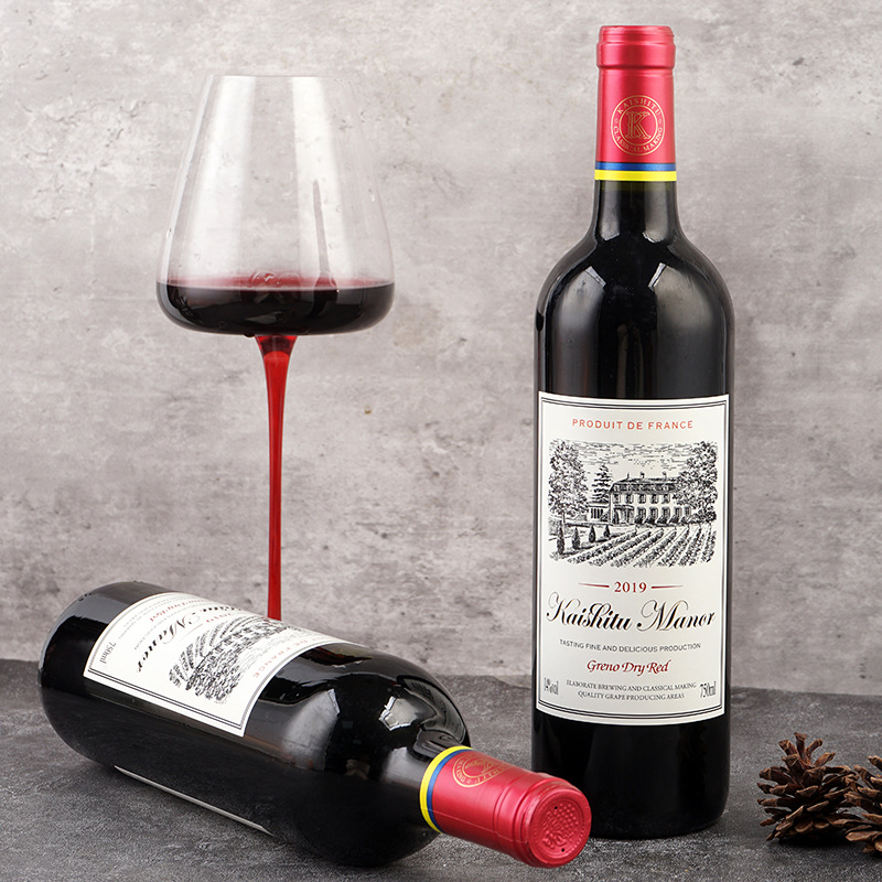 凱士圖酒水廠家 14度歌瑞諾乾紅葡萄酒750ml 紅酒整箱批發 代發
