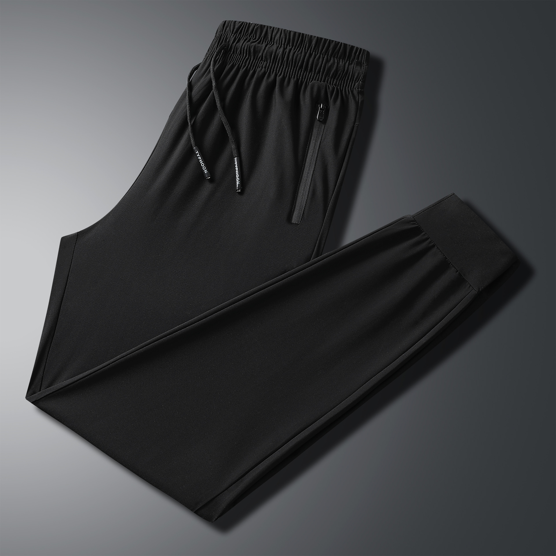 Pantalones deportivos de verano elásticos transpirables más tamaño pantalones atados al tobillo de secado rápido en stock pantalones finos de seda de hielo fábrica de hombres al por mayor