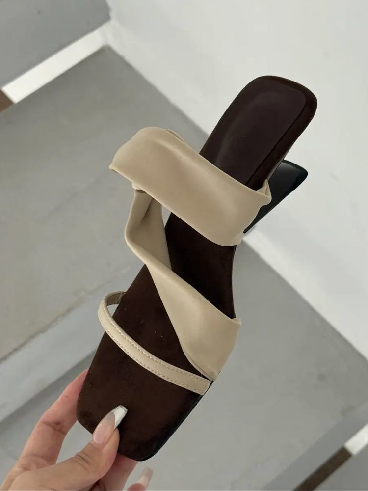 Niche High-End French Fairy Style One-Strap For Women 2025 Summer High Heels Stunning Outdoor Sandals Slippers_vogvips.com