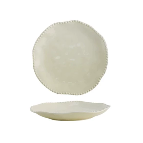 Cream ceramic set for food, tableware, high-quality style