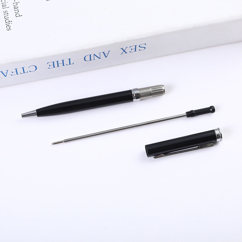 Dingwen pluma de regalo en stock al por mayor pluma de aceite de hotel pluma de publicidad de negocios de alta gama Logotipo de letras Bolígrafo De Metal