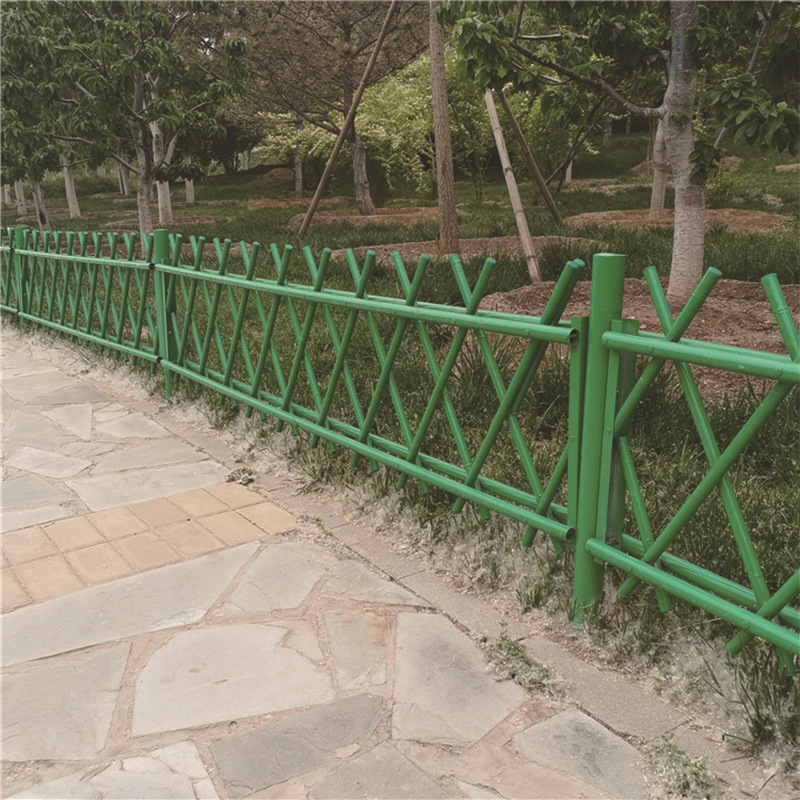 不锈钢仿竹护栏 仿竹篱笆围栏河道景观护栏园林防竹草坪围栏定制