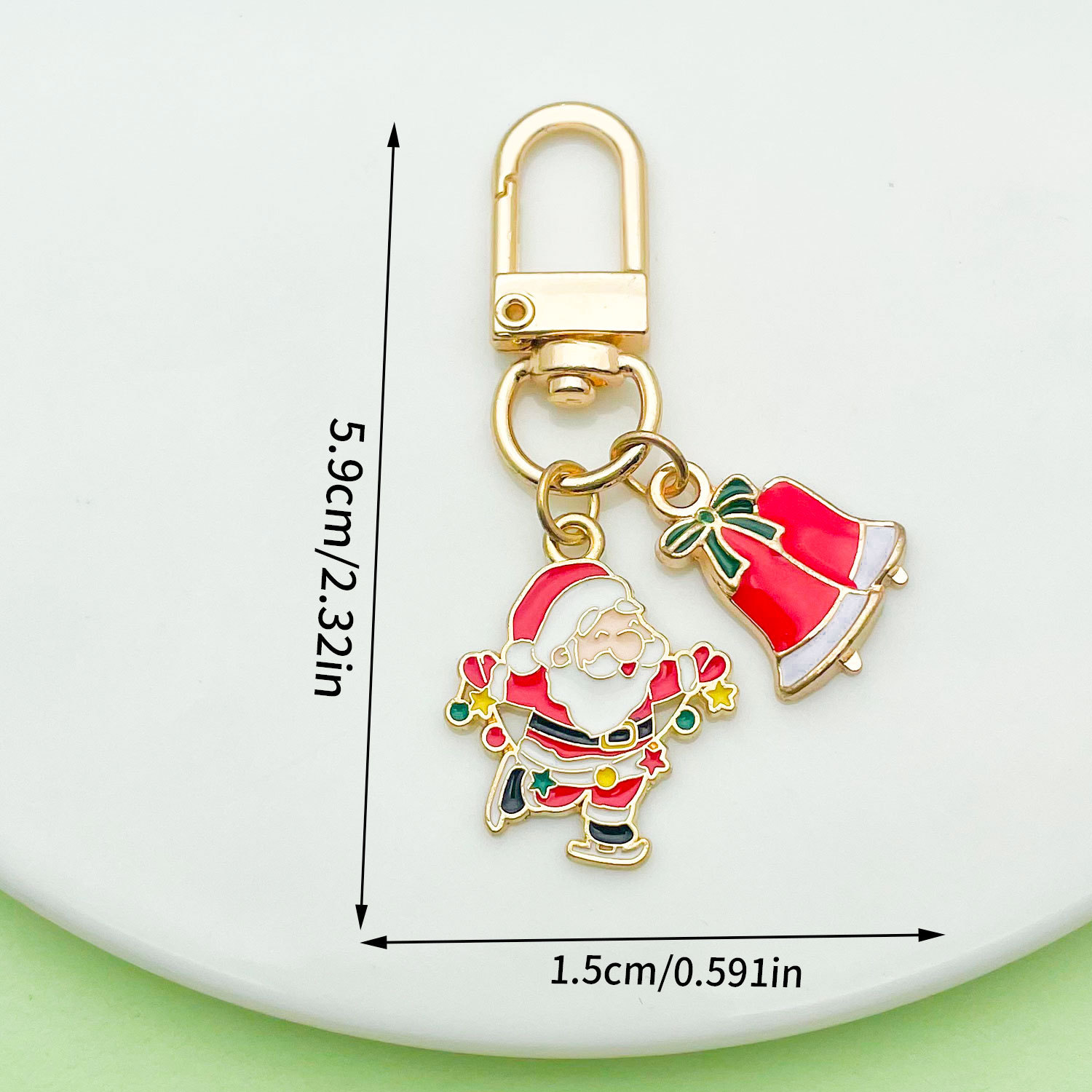 Llavero de Navidad lindo árbol de Navidad de dibujos animados anciano campana copo de nieve colgante de aleación colgante pequeño regalo europeo y americano
