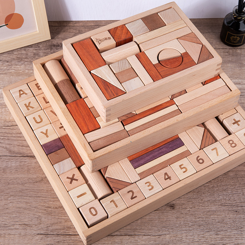 Wooden classic constructor from natural wood