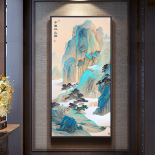Qianli Jiangshan Picture Cross Stitch 2024 New Thread Embroidery Living Room Vertical Version Entrance Landscape Landscape Painting Self-embroidery Handmade