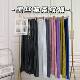 Foreign trade black silk ruffled wide-leg pants women's spring and autumn 2024 New slimming high waist draping vertical striped casual pants