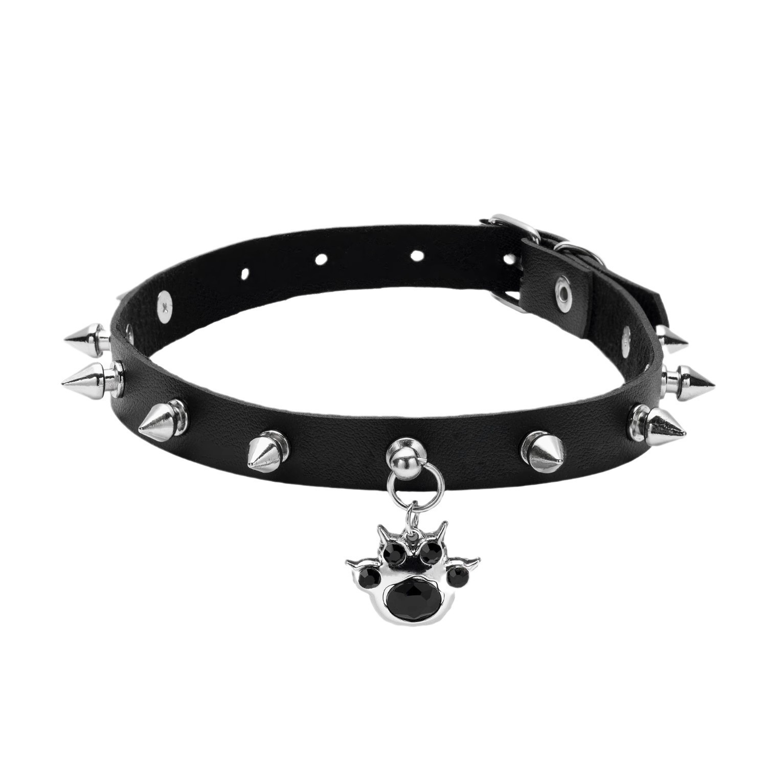 Ins punk subcultura hueso remache collar choker collar puro deseo de viento rebelde cachorro collar punk