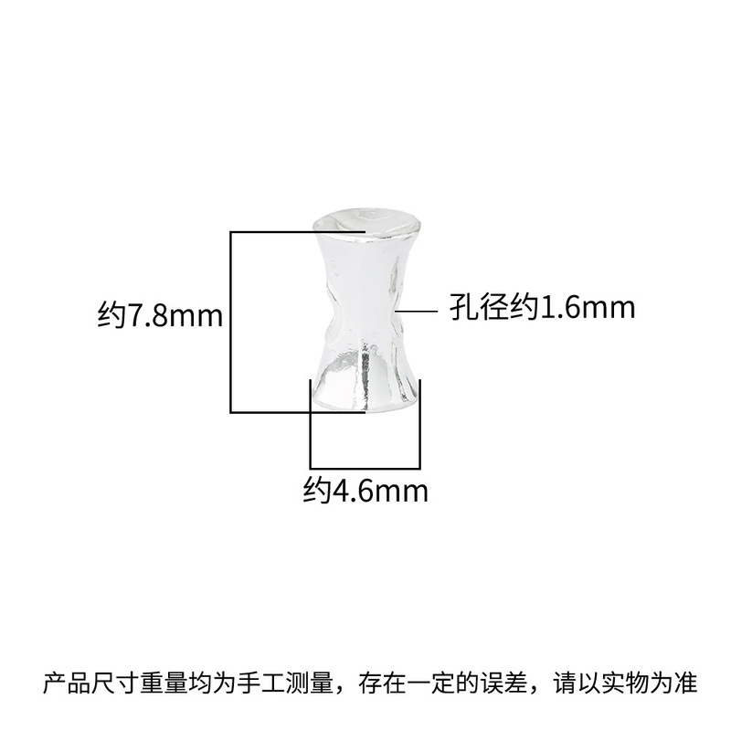 s925纯银复古个性横穿孔腰珠隔珠小蛮腰银珠diy水晶手链手串配件|undefined
