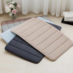 Solid Color Coralline Velvet Entrance Mat, Flat Pressed Flower Stone Memory Foam Absorbent Door Mat, Kitchen Foot Mat, Cross-border