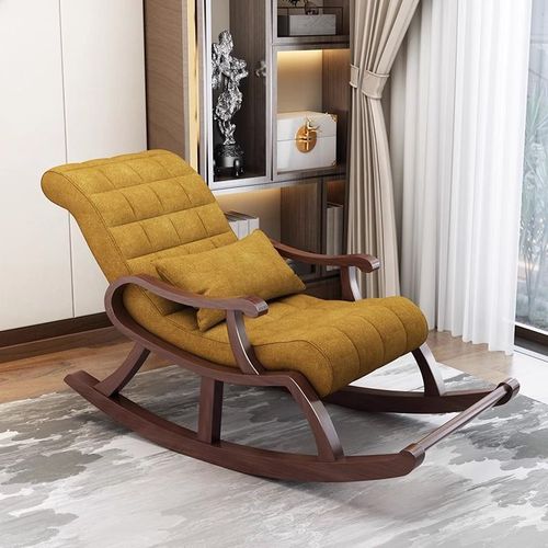 3x New Chinese style solid wood rocking chair balcony leisure rocking lounge chair living room lazy single sofa home adult nap