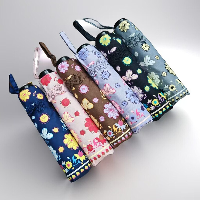 Japanese Lightweight Titanium Silver Sun Protection Umbrella 70% off Fashion Small Fresh Daisy Manual Parasol Rainproof Umbrella