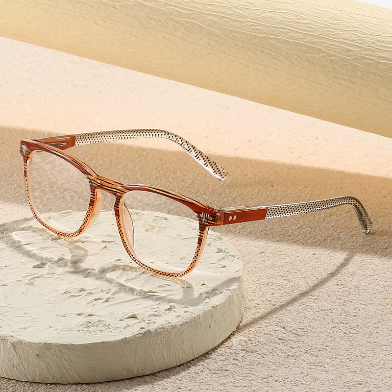 Myopia Glasses with Prescription, New Style Anti-Blue Light Glasses Frames, Korean Fashion Square Frames for Men and Women, Ultra-Light, Natural Look