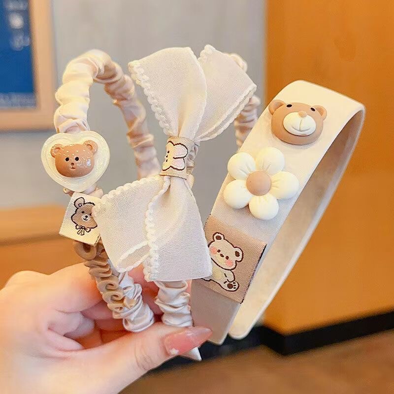 Xingdailu 子供用ヘアバンド女の子用、新鮮でかわいい、滑り止めヘアクリップ、ベビーウサギの耳リボンヘッドバンド|undefined
