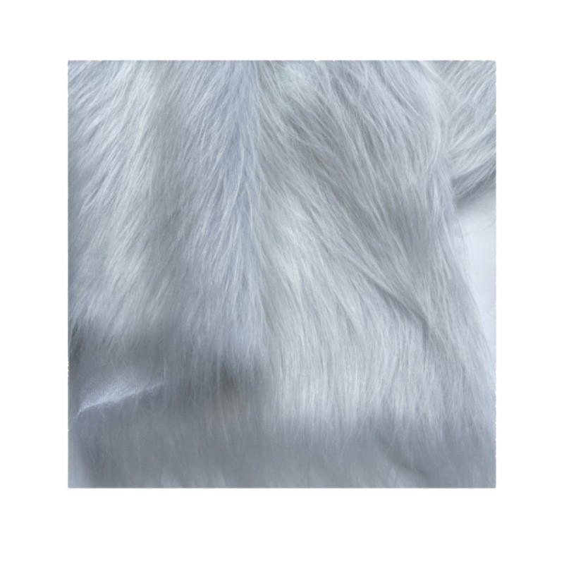 Felpa piel artificial blanco piel larga piel de zorro franela tela de piel alfombra blanca tela alfombra de piel