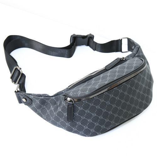2024 New Plaid Chest Bag Sports Cycling Mobile Phone Waist Bag Korean Style Men’s Shoulder Bag Casual Fashion Crossbody Bag