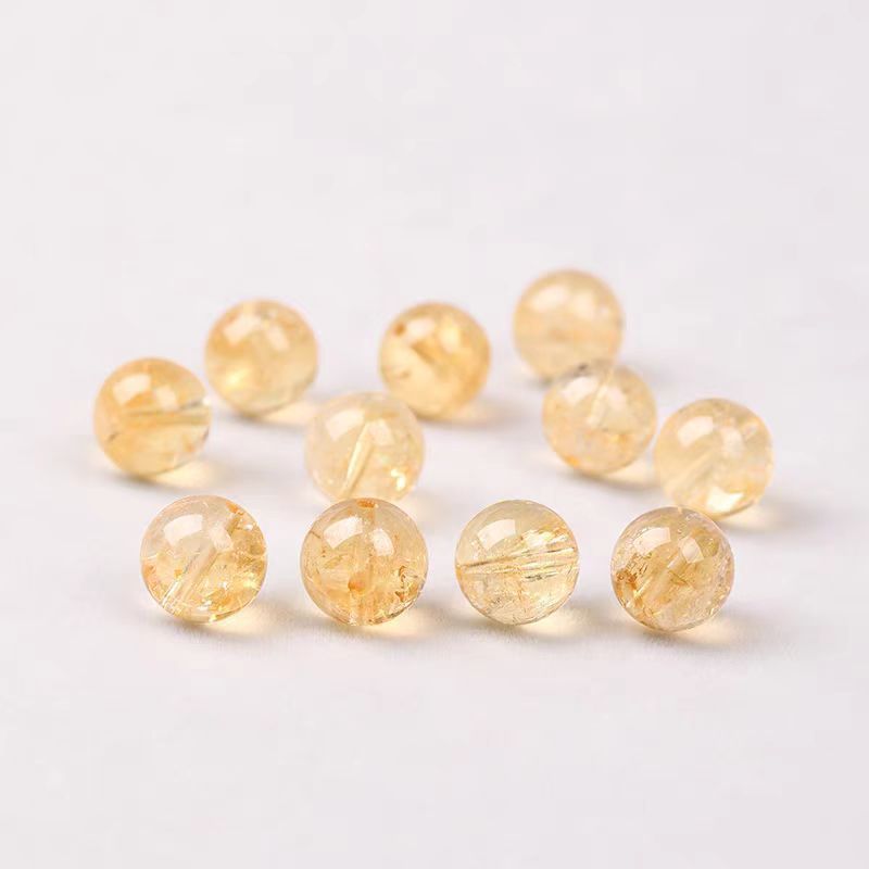 天然黄金アサイストレ黄水晶散珠手串ブレスレット単珠男女アクセサリーdiy部品