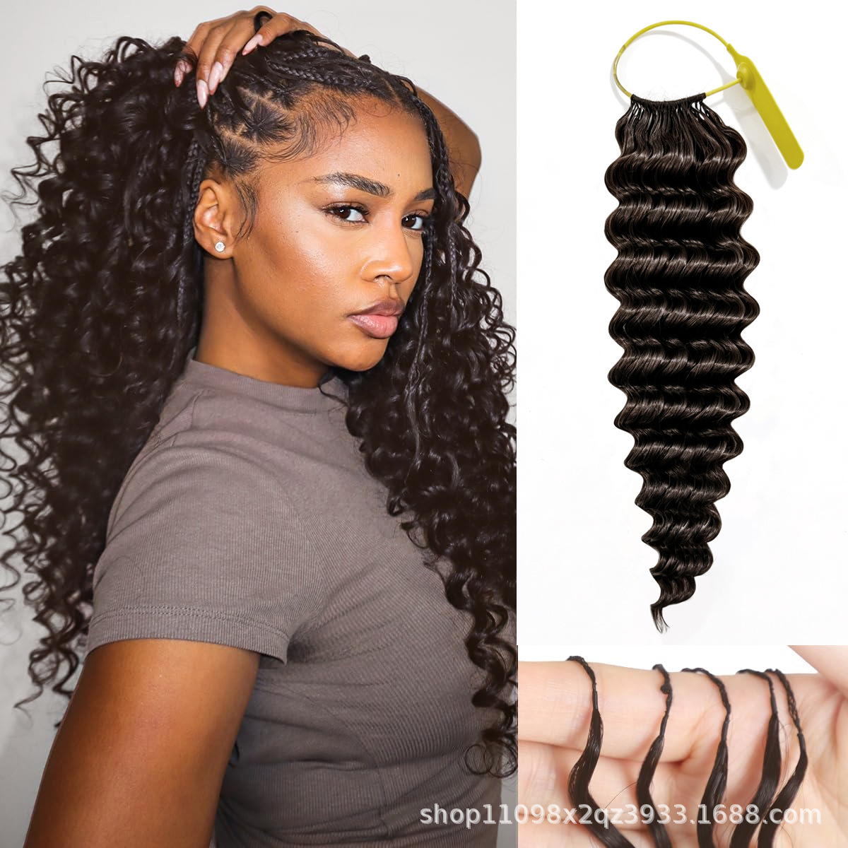 silla de crochet persona real tres generaciones sin plegado plumas extensión de cabello de crochet cabello onda profunda18 pulgadas venta directa