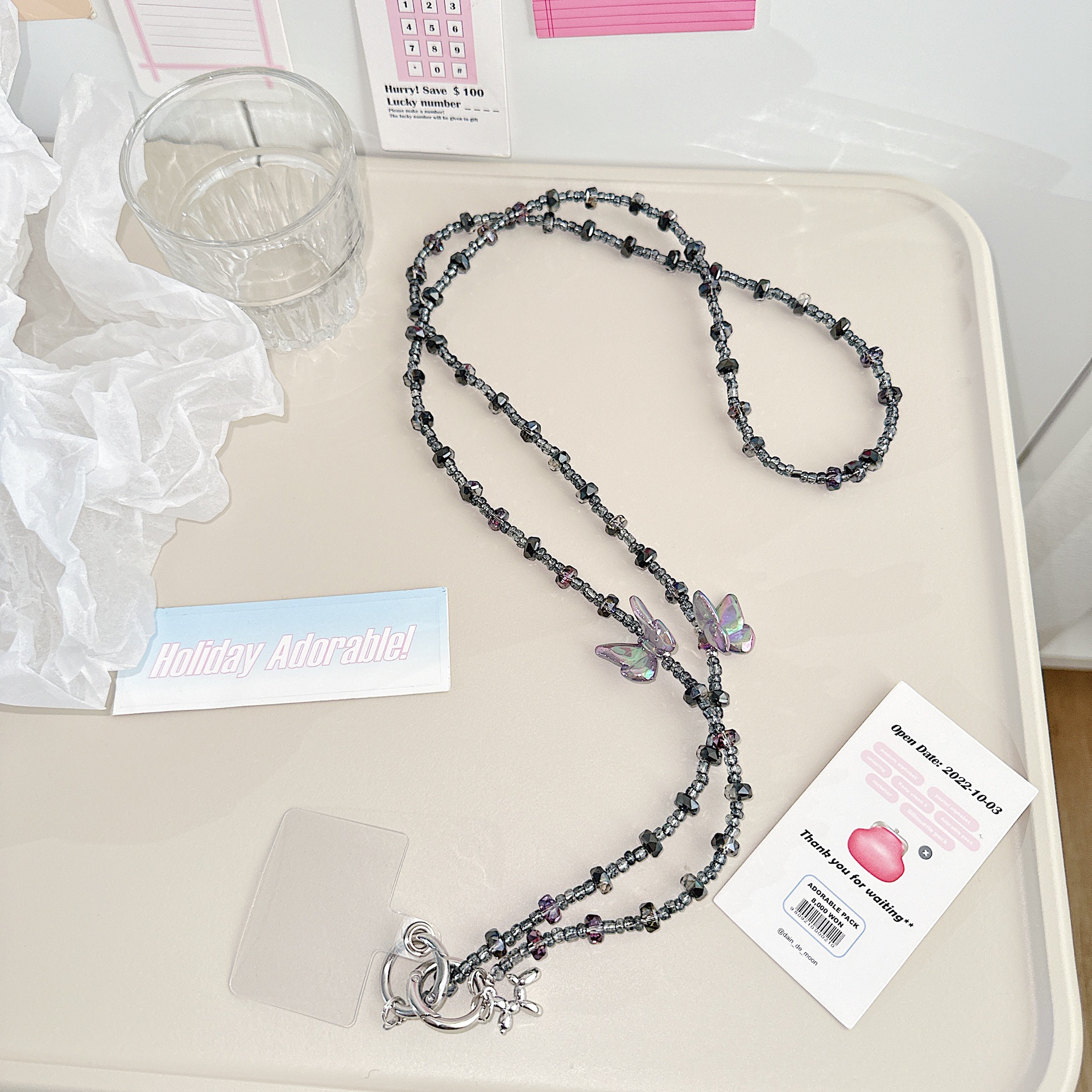 Cute viento dulce caricatura cuentas de teléfono móvil colgante colgante universal bolso de teléfono móvil colgante colgante col