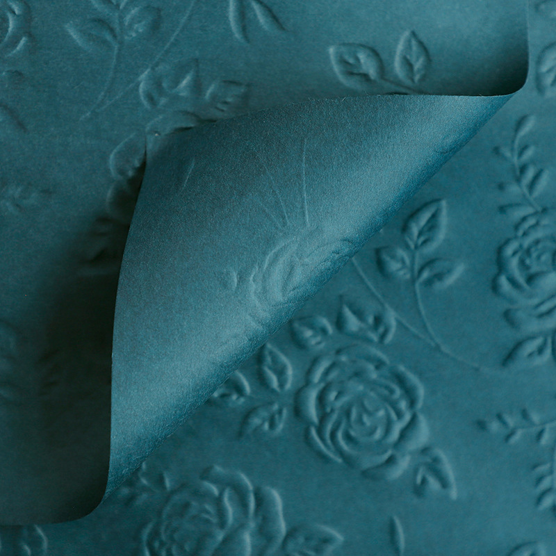 Papel estampado flor de rosa abierto papel estampado tridimensional cóncavo-convexo flores de papel de arte chino material de embalaje de flores papel de embalaje de plástico chino
