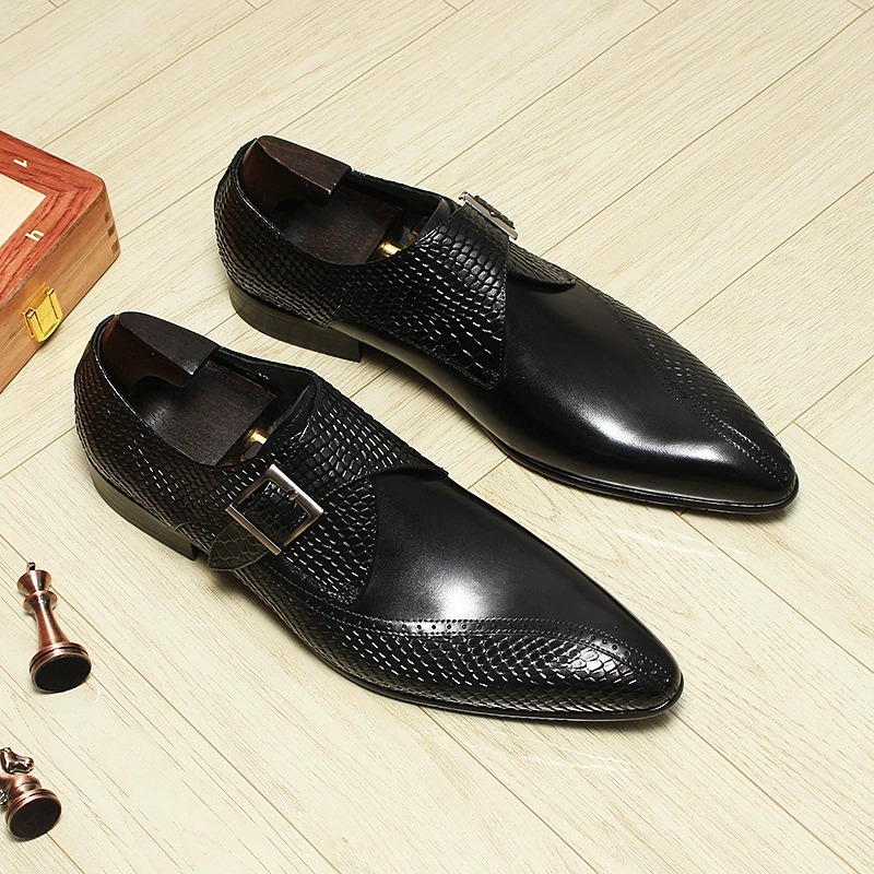 Мужская обувь с пряжкой Европейская версия модной бизнес-парадной британской туфли