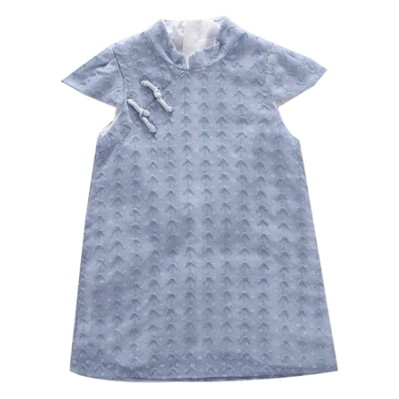 Детское тонкое платье-Ципао для девочек, платье-Ципао для маленьких девочек, платье принцессы в западном стиле для маленьких девочек, в китайском стиле