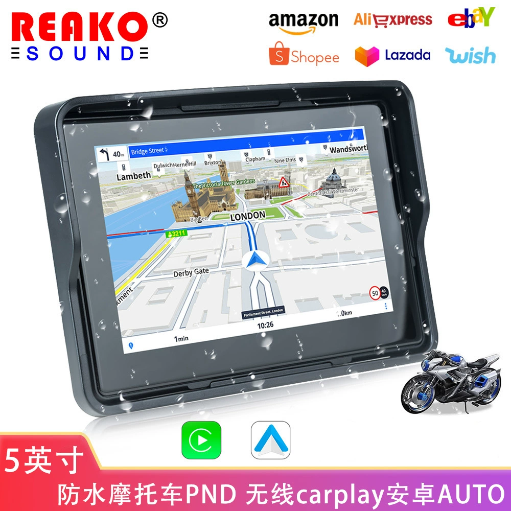 5 дюймов водонепроницаемый мотоцикл PND беспроводной carplay для Android AUTO