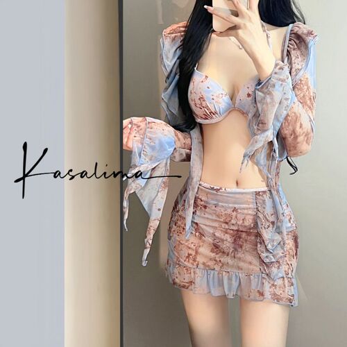 2024 New Sexy Bikini Set Four-Piece Swimsuit for Women Vacation Beach Fairy Style Beachwear Hot Spring Swimwear