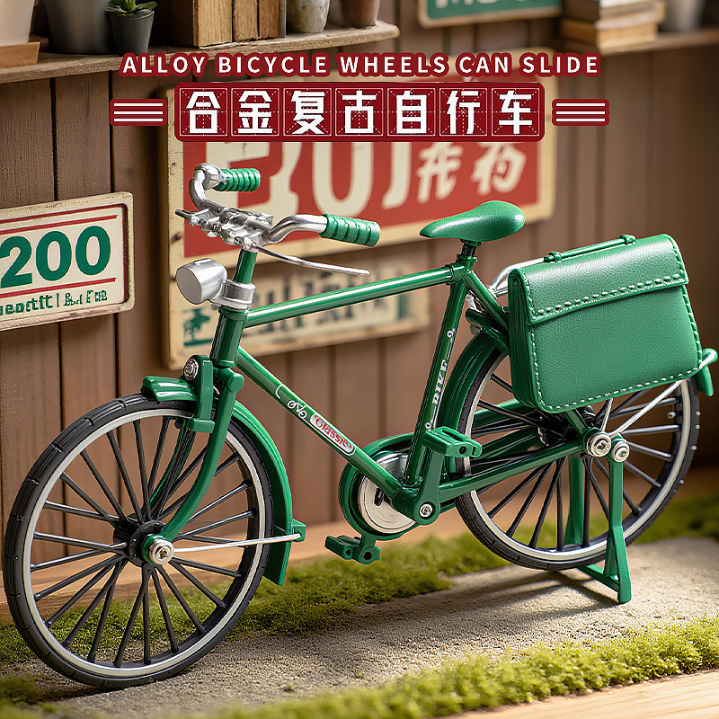Cross-Border Artificial Alloy Retro 28-Bar 1:10 Bicycle Model Old-Fashioned Bicycle Bicycle Ornaments Assembly