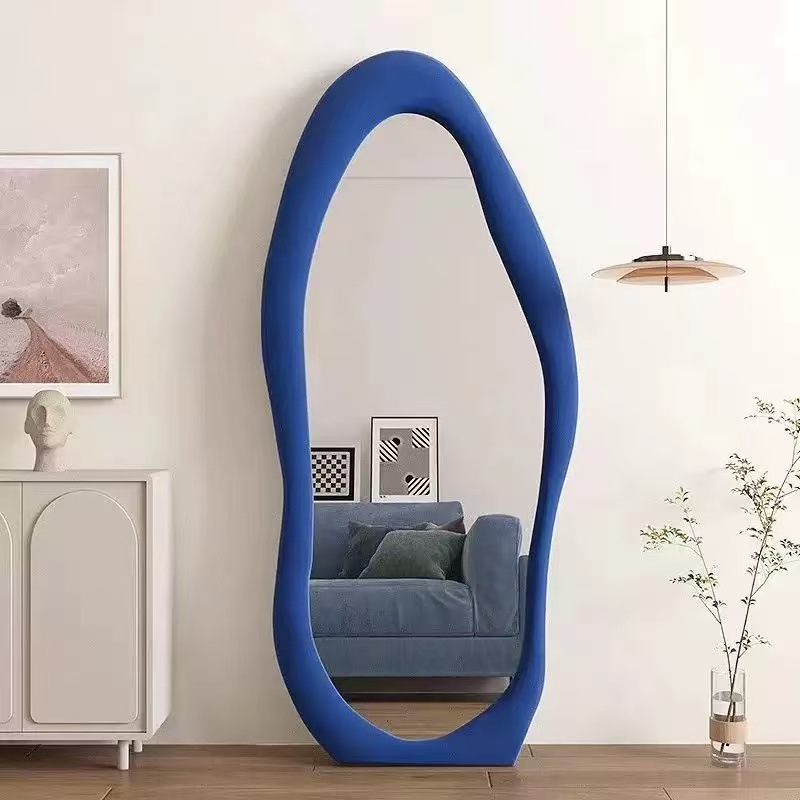 Espejo de cuerpo completo francés, diseño irregular, dormitorio hogar