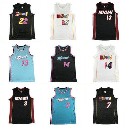 Summer cross-border jersey Heat 3 #Wade No. 14 Shiro 22 Butler embroidered basketball uniform casual sports shorts