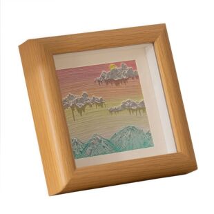 Handmade Square 4inch Oil Pastel Painting Frame Display Stand with 2cm Hollow Wooden Butterfly Specimen Embroidery Storage Frame
