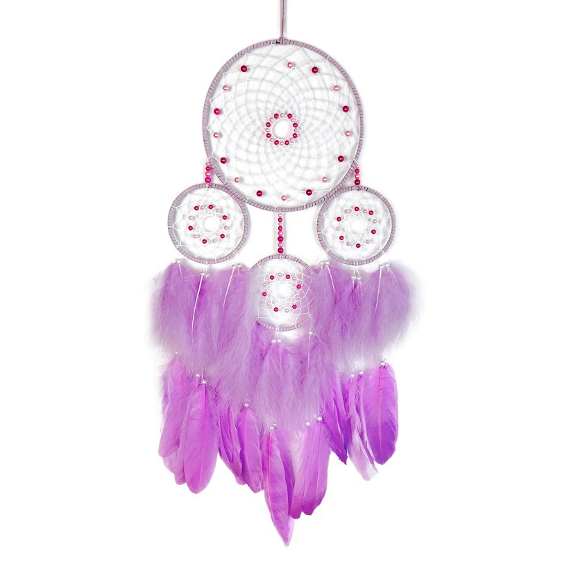 Фиолетовый Большой перо Ловец снов Подвесные Украшения ручной работы колокольчики аксессуары для дома креативные настенные подвески оптом