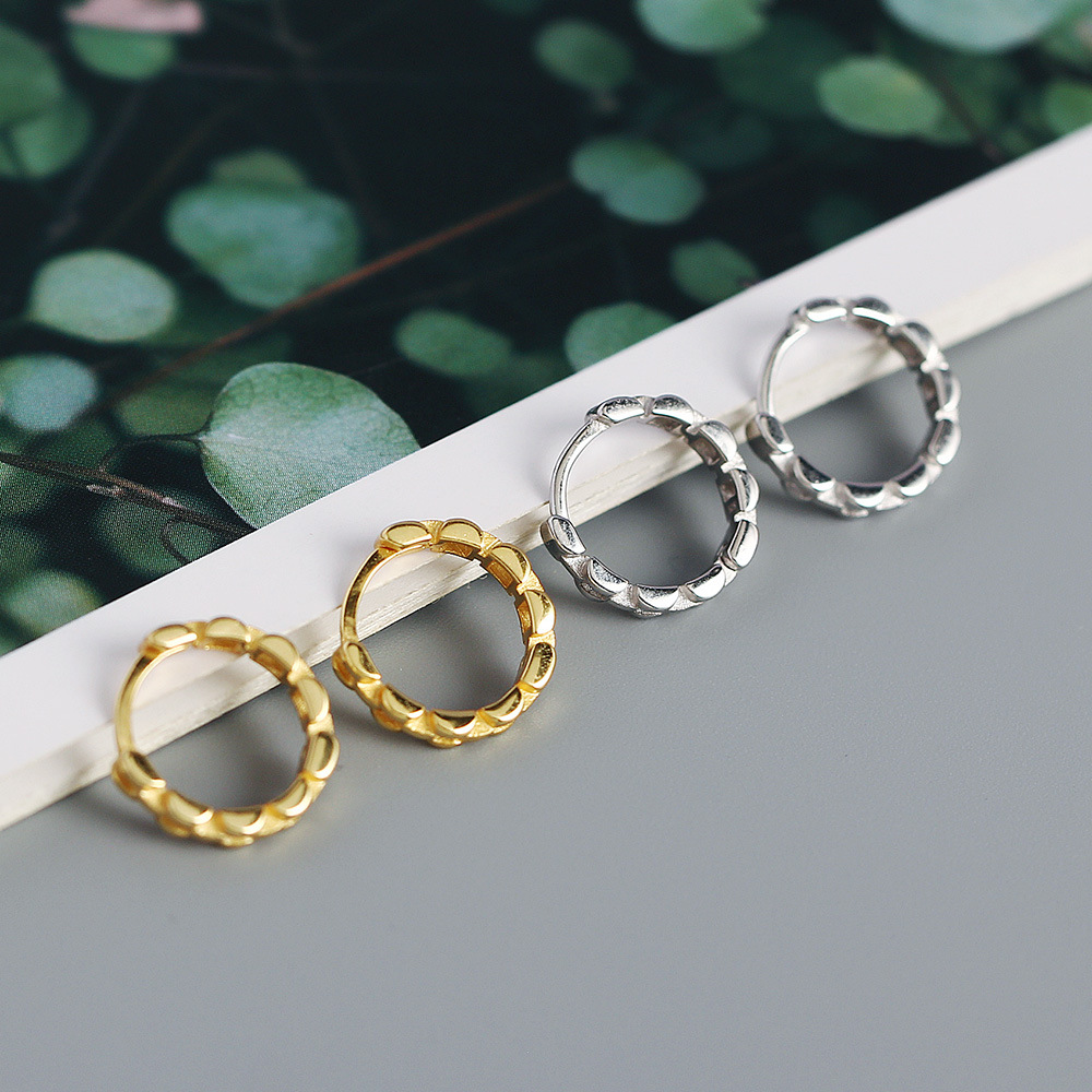 Fashion Geometric Silver Earrings Hollow Out 925 Silver Earrings